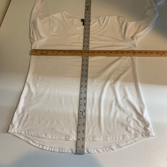 Golfino Shirt Womens L Large White Mesh Trim Panels Stretch Wicking Long Sleeve - Picture 10 of 13